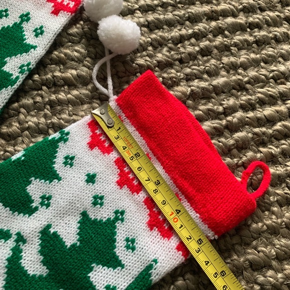 Pair of Vintage 22” Knit Christmas Stockings Red/Green/White - Picture 7 of 10